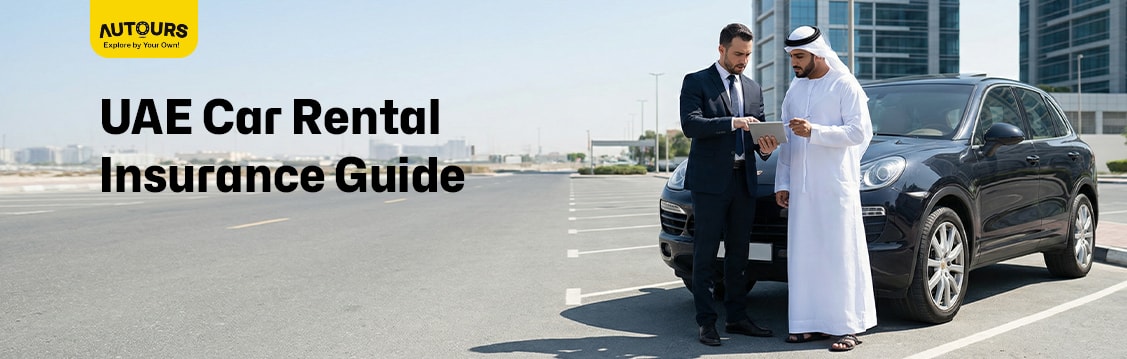 Driver checking UAE car rental insurance before starting a road trip